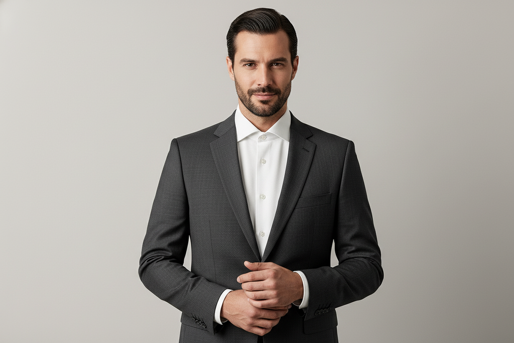 商务人士穿西装配白色衬衫