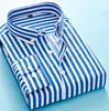 Men's Classic Blue Striped Dress Shirt - Business Casual