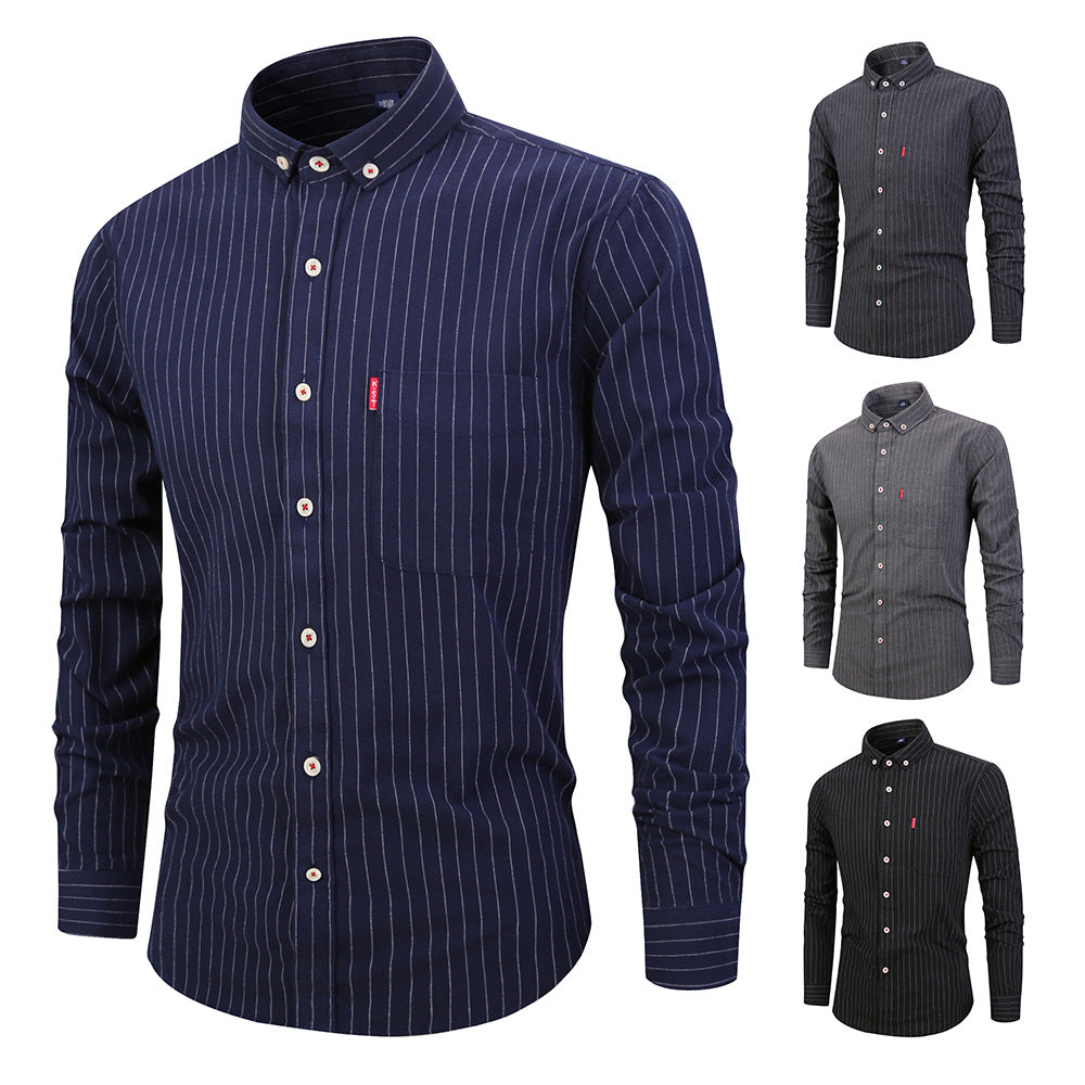 Trendy striped button down men