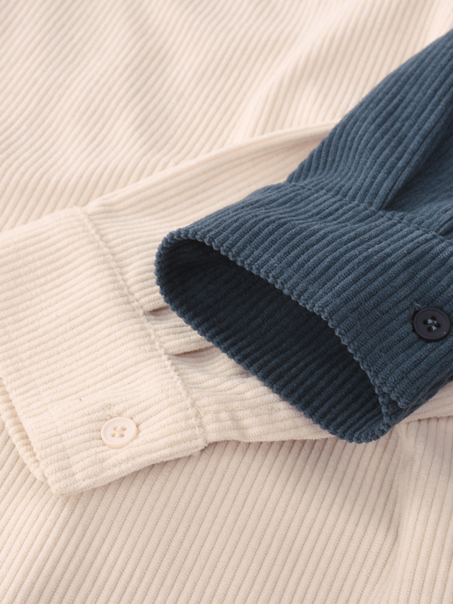 Men's Heavyweight Corduroy Shirt Jacket - 280G Relaxed Fit Long Sleeve Overshirt