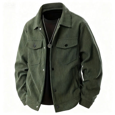 Men's corduroy shirt jacket black