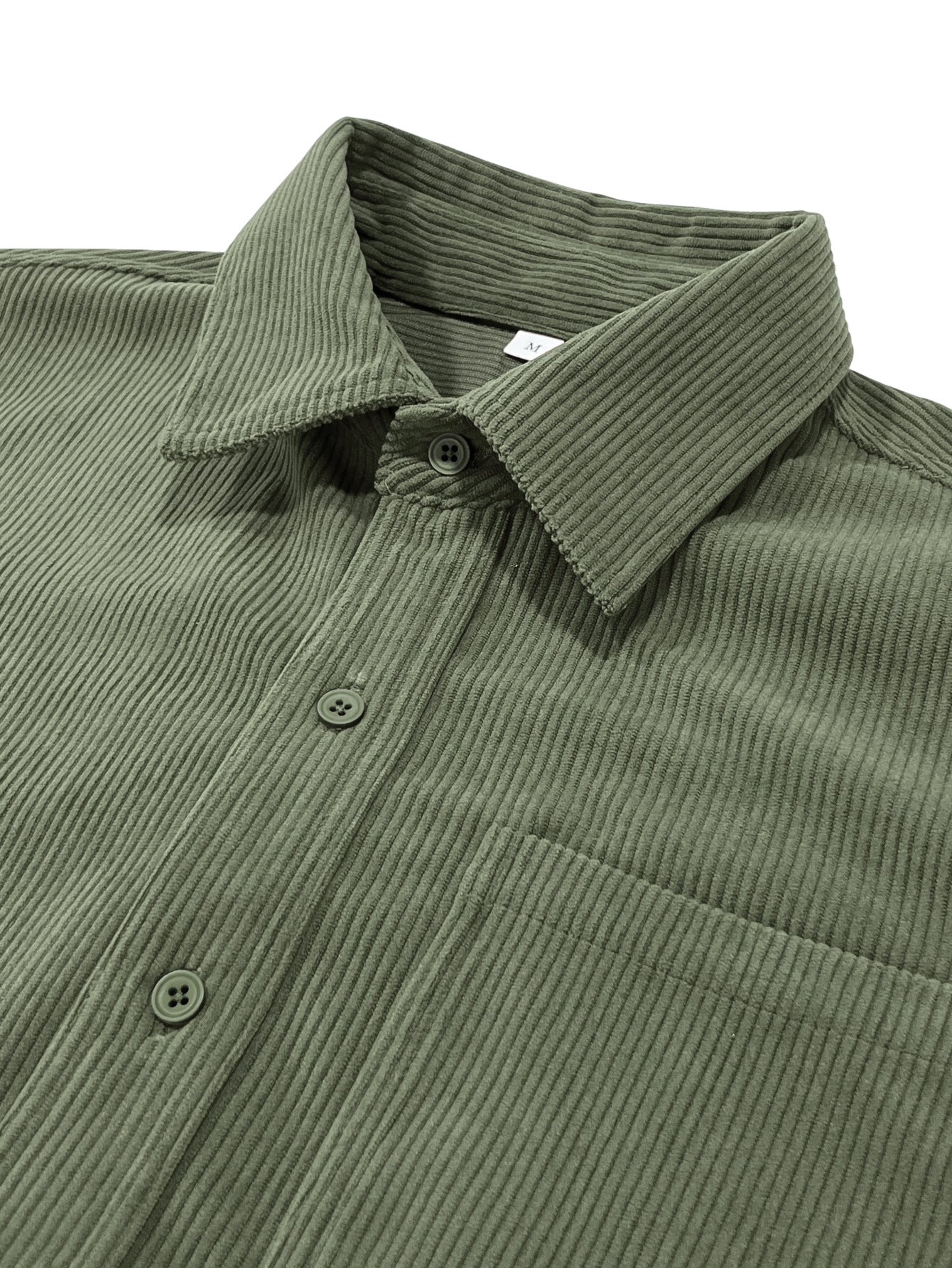 Men's Vintage Corduroy Long Sleeve Shirt - Fall Winter Casual Chest Pocket