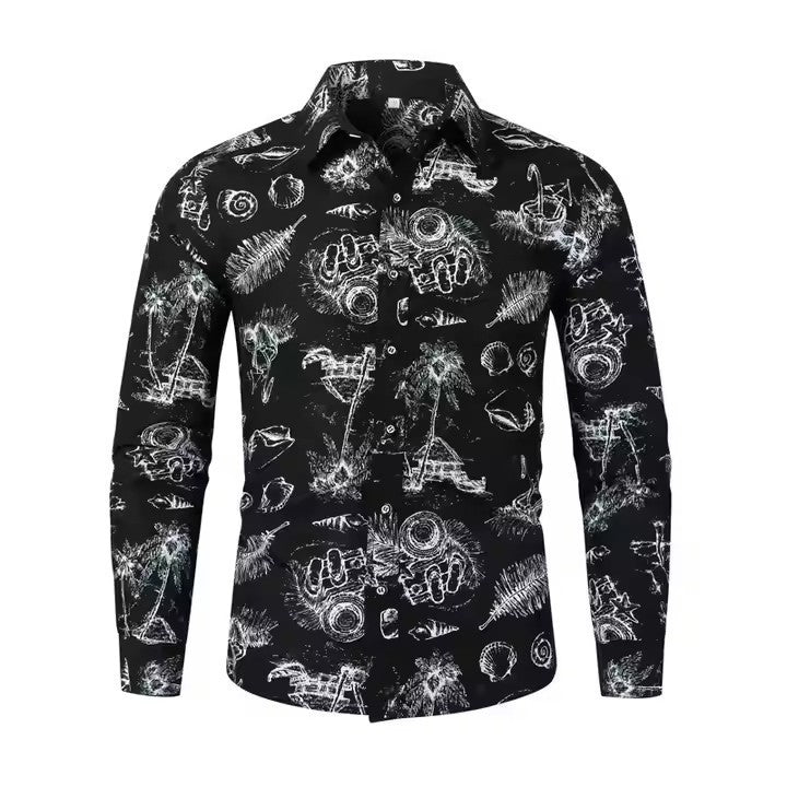 Men's 3D Print Shirt - Fashion Long Sleeve Casual Shirt