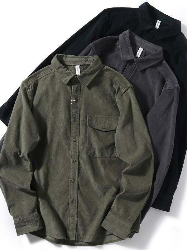 Men's Vintage American Workwear Corduroy Shirt