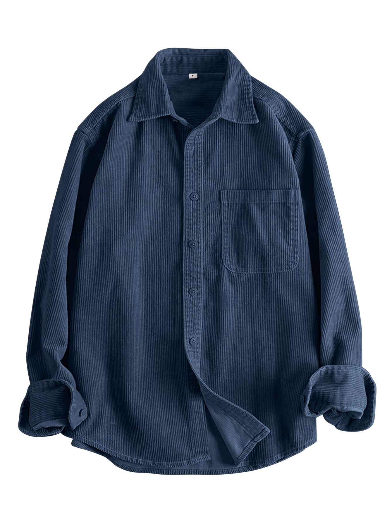 Men's Vintage Corduroy Long Sleeve Shirt - Fall Winter Casual Chest Pocket