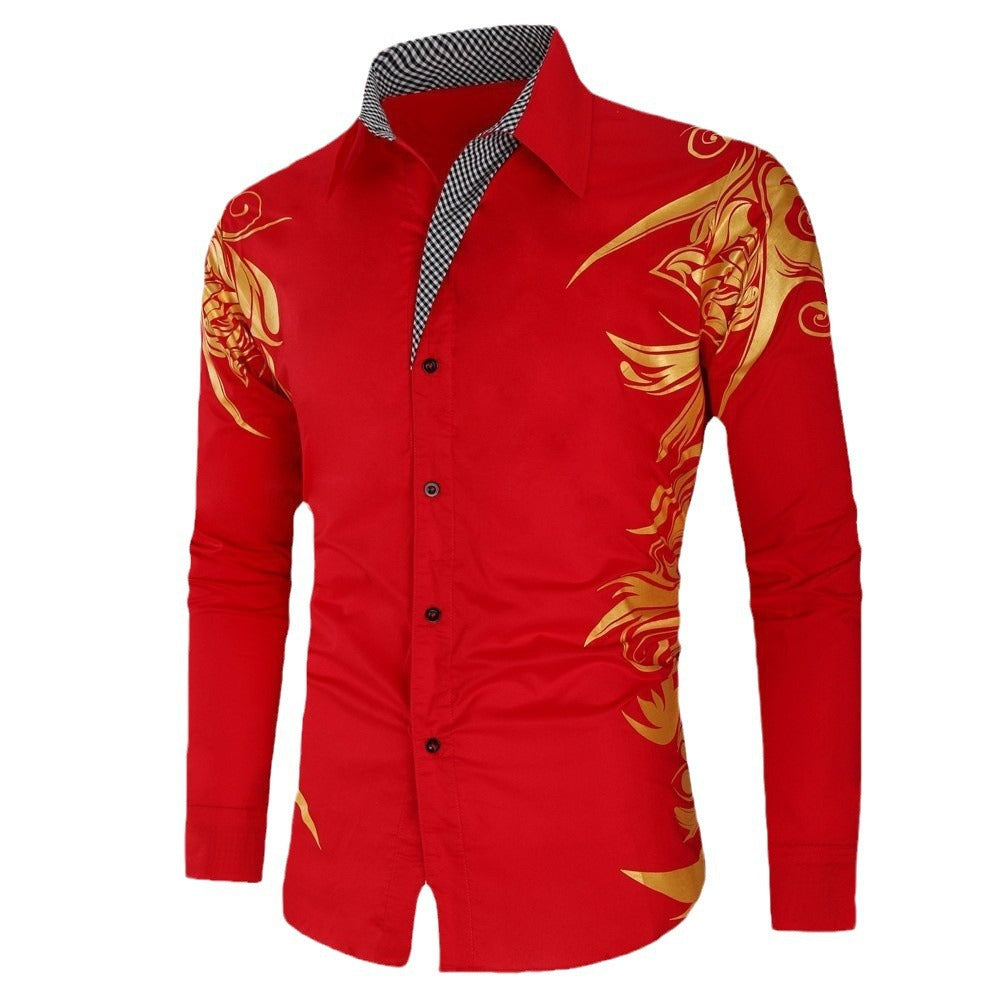 Men's 3D Print Shirt - Long Sleeve Casual Cardigan