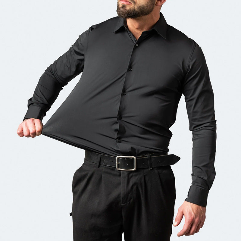 Men's Stretch Dress Shirt - Iron-Free Anti-Wrinkle Long Sleeve