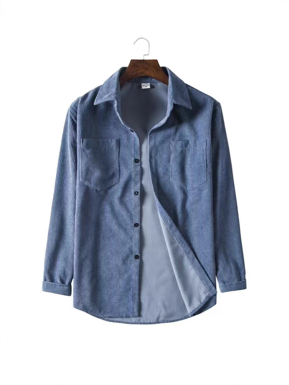 Men's Vintage Corduroy Long Sleeve Shirt - Casual Loose Fit Button Down