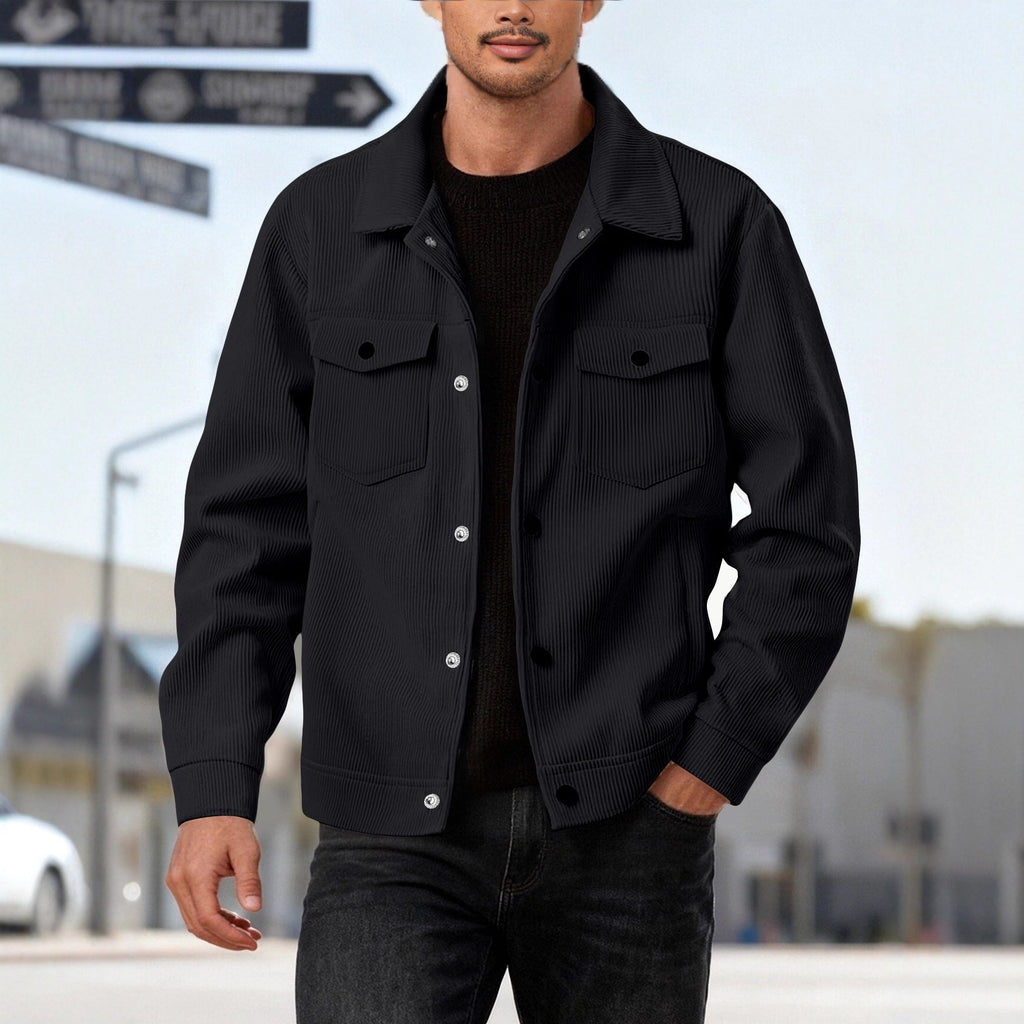 Men's Corduroy Shirt Jacket - Casual Long Sleeve Button Down Overshirt