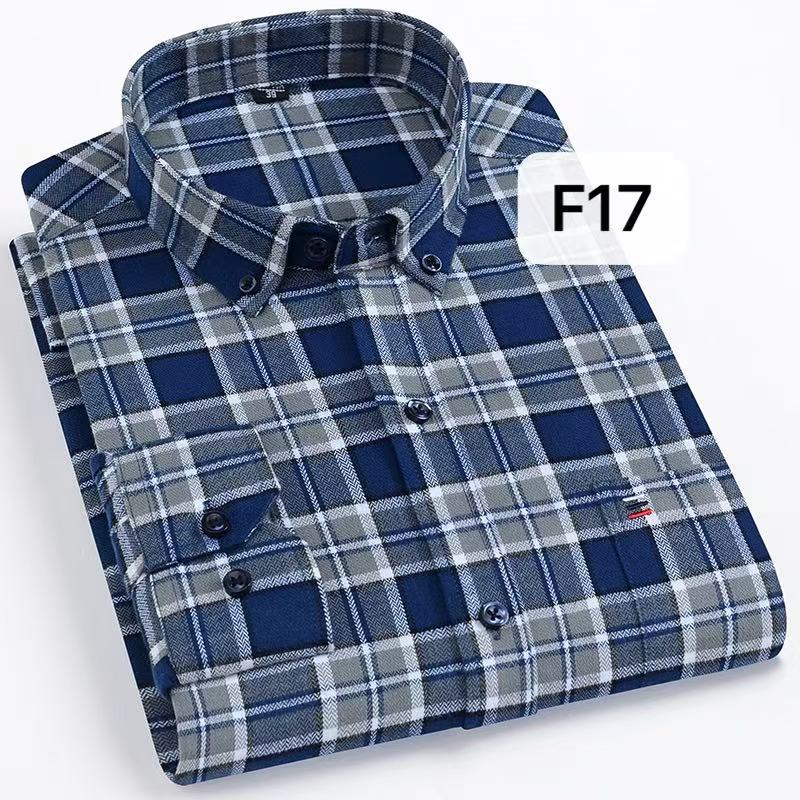 Men's Big & Tall Cotton Plaid Dress Shirt - Brushed Long Sleeve Business Casual