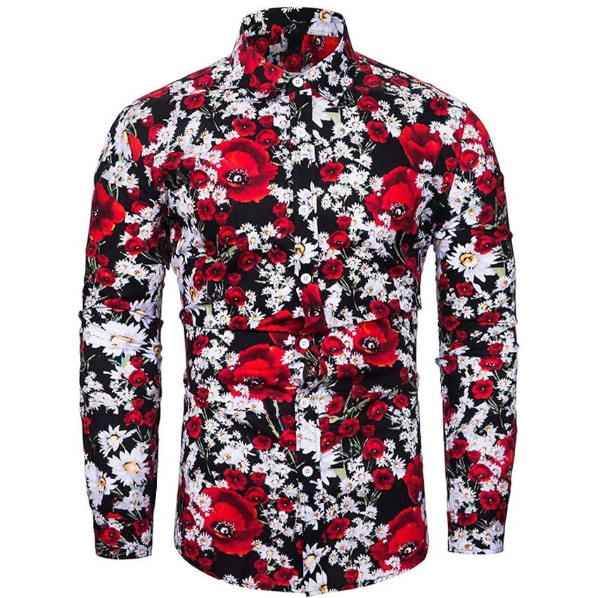 Men's 3D Print Shirt - Fashion Long Sleeve Casual Shirt