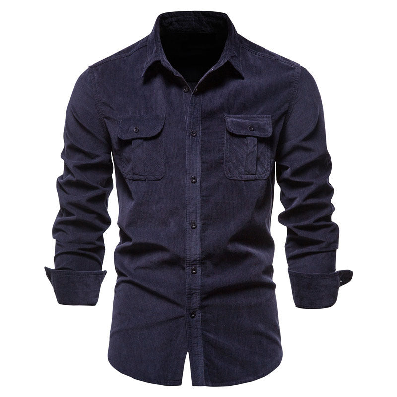 Premium corduroy business casual shirt men