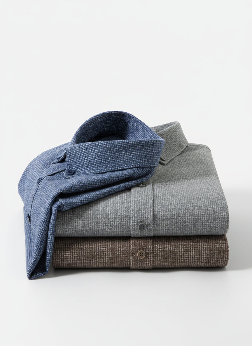 Pure Cotton Brushed Men's Long Sleeve Shirt | Spring Autumn 2025 New Middle-Aged Wrinkle-Resistant Business Casual