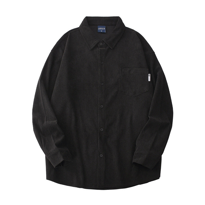 Blue corduroy shirt jacket heavyweight men
