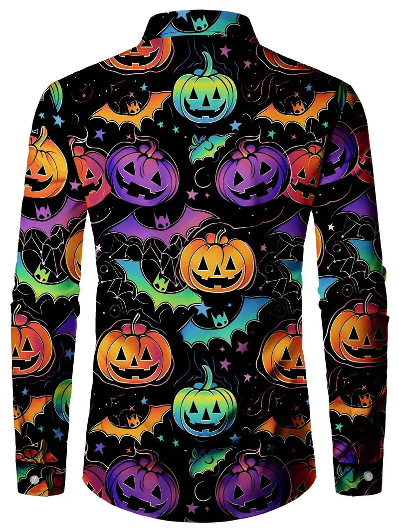 Men's Casual Lapel Collar Shirt - Long Sleeve Resort Style Shirt