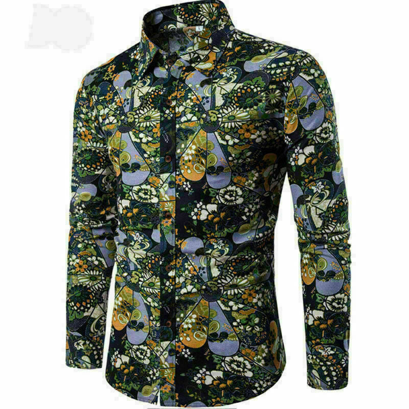 Men's 3D Digital Print Shirt - Casual Long Sleeve Fashion Shirt