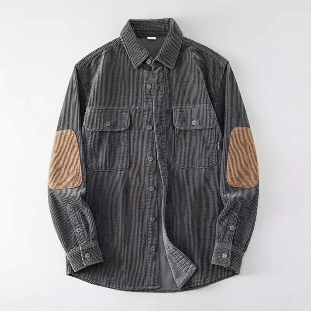Men's vintage American corduroy shirt jacket grey