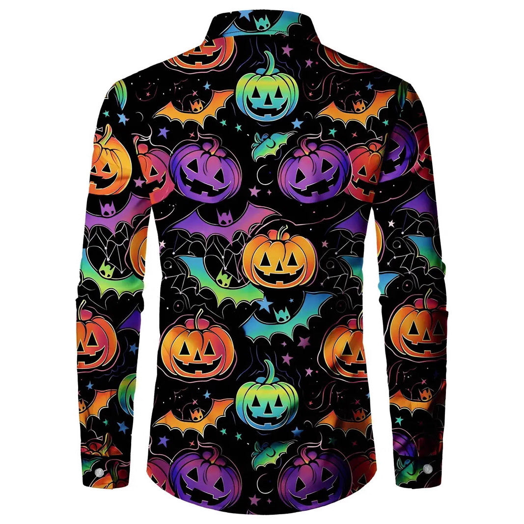 Men's Casual Lapel Collar Shirt - Long Sleeve Resort Style Shirt